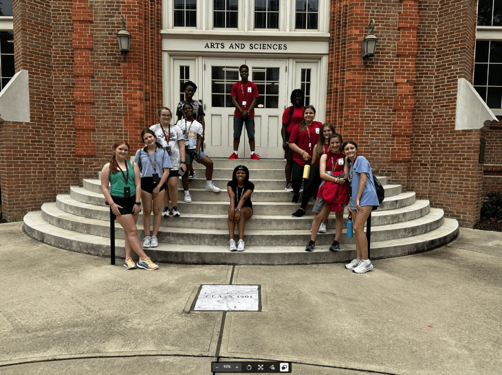 LEAP students at the Clark Hall steps.